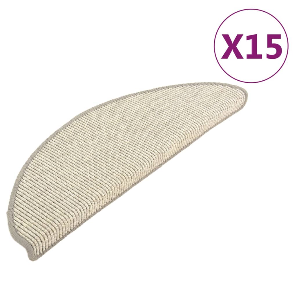 Vidaxl stair mats self -adhesive 15 st 65x21x4 cm silver colored