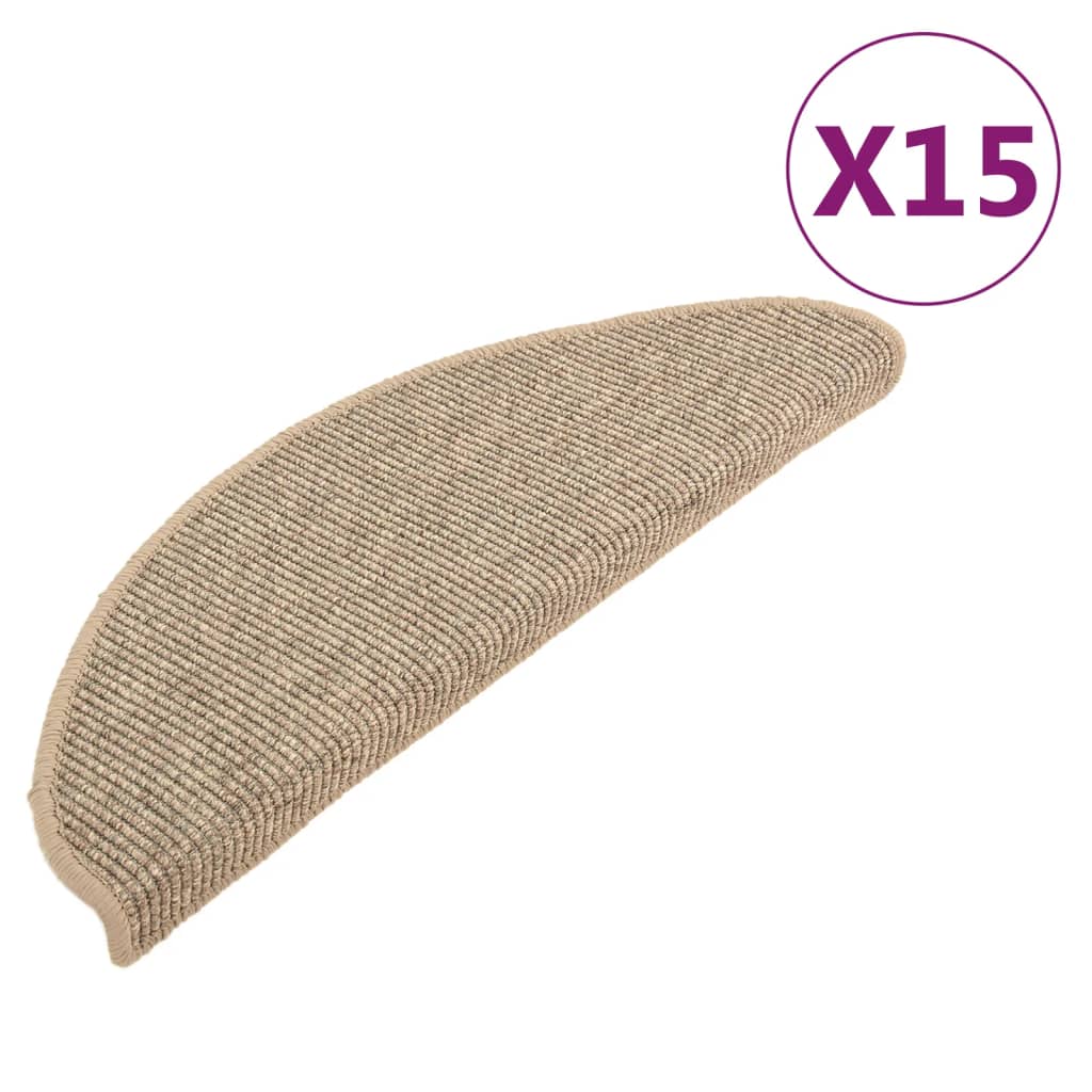 Vidaxl trapmatten zelfklevend 15 st 65x21x4 cm donkerbeige