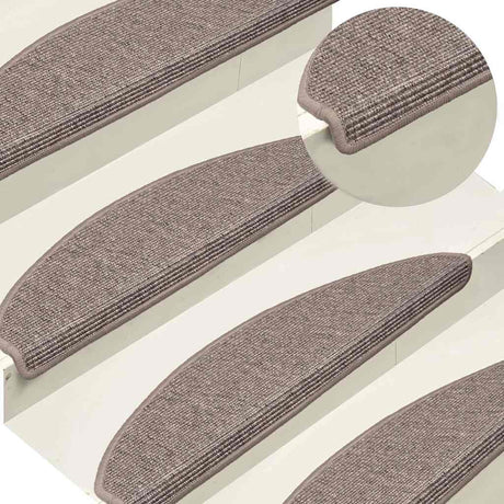 Vidaxl trapmatten 15 st 65x21x4 cm donkerbeige halfrond groot