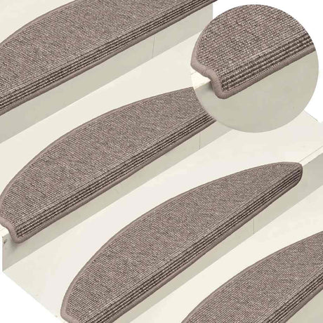 Vidaxl trapmatten 15 st 65x21x4 cm donkerbeige halfrond groot