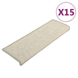 Vidaxl Stairs Mats Self -Adhesive 15 St 65x21x4 CM Silver Colored