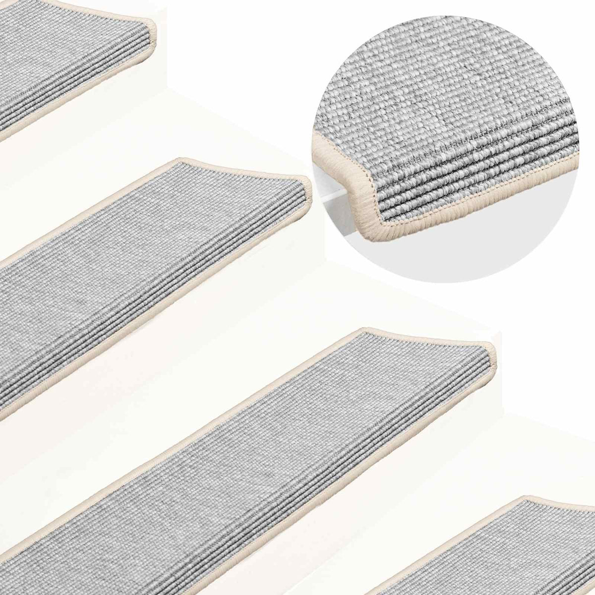 Vidaxl trapmatten 15 st 65x21x4 cm zilver met rechthoekige rand