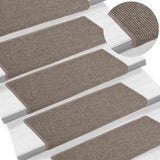 Vidaxl trapmatten 15 st 65x21x4 cm donkerbeige rechthoekige rand