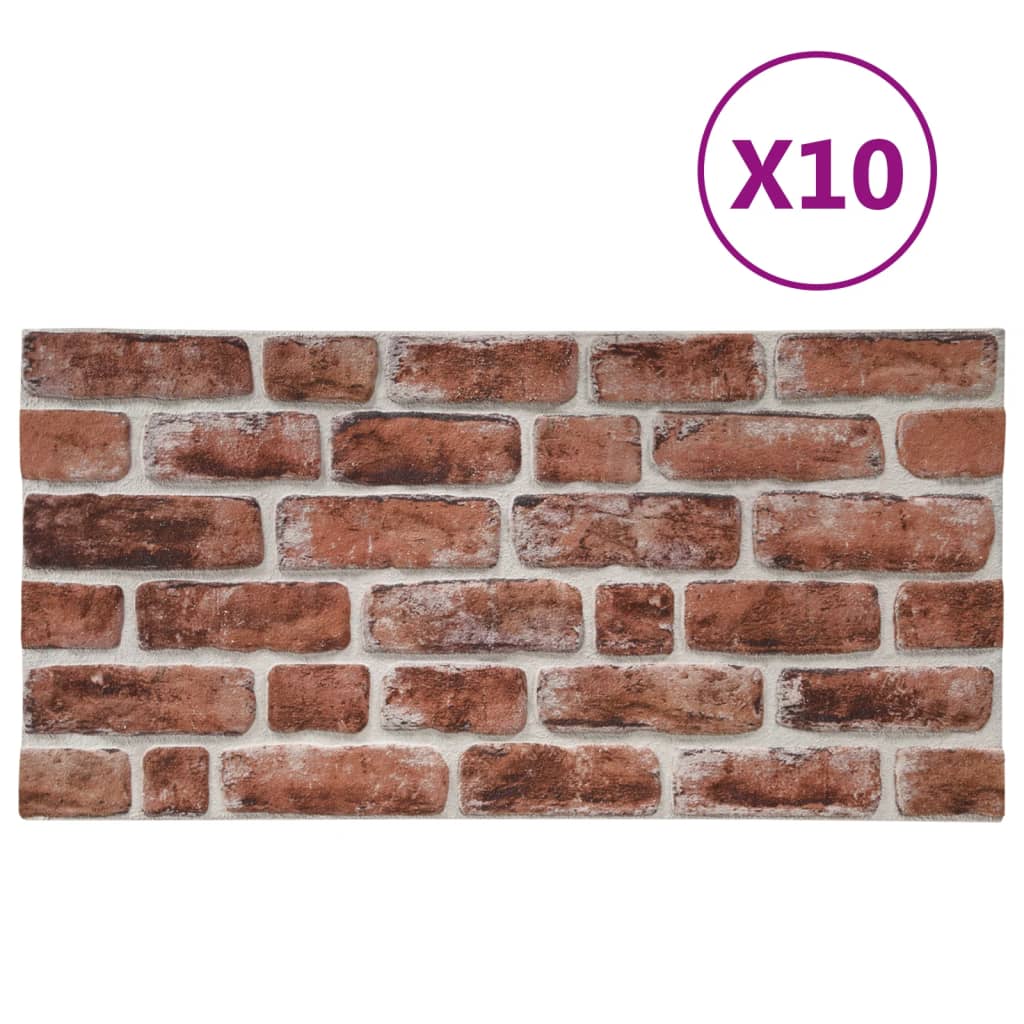 Vidaxl 10 St Wall Pannelli 3D BRICK marrone scuro EPS