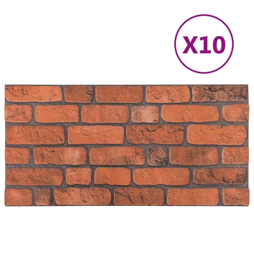 Vidaxl 10 St Wall Panels 3d Terracotta-Colored Brick EPS