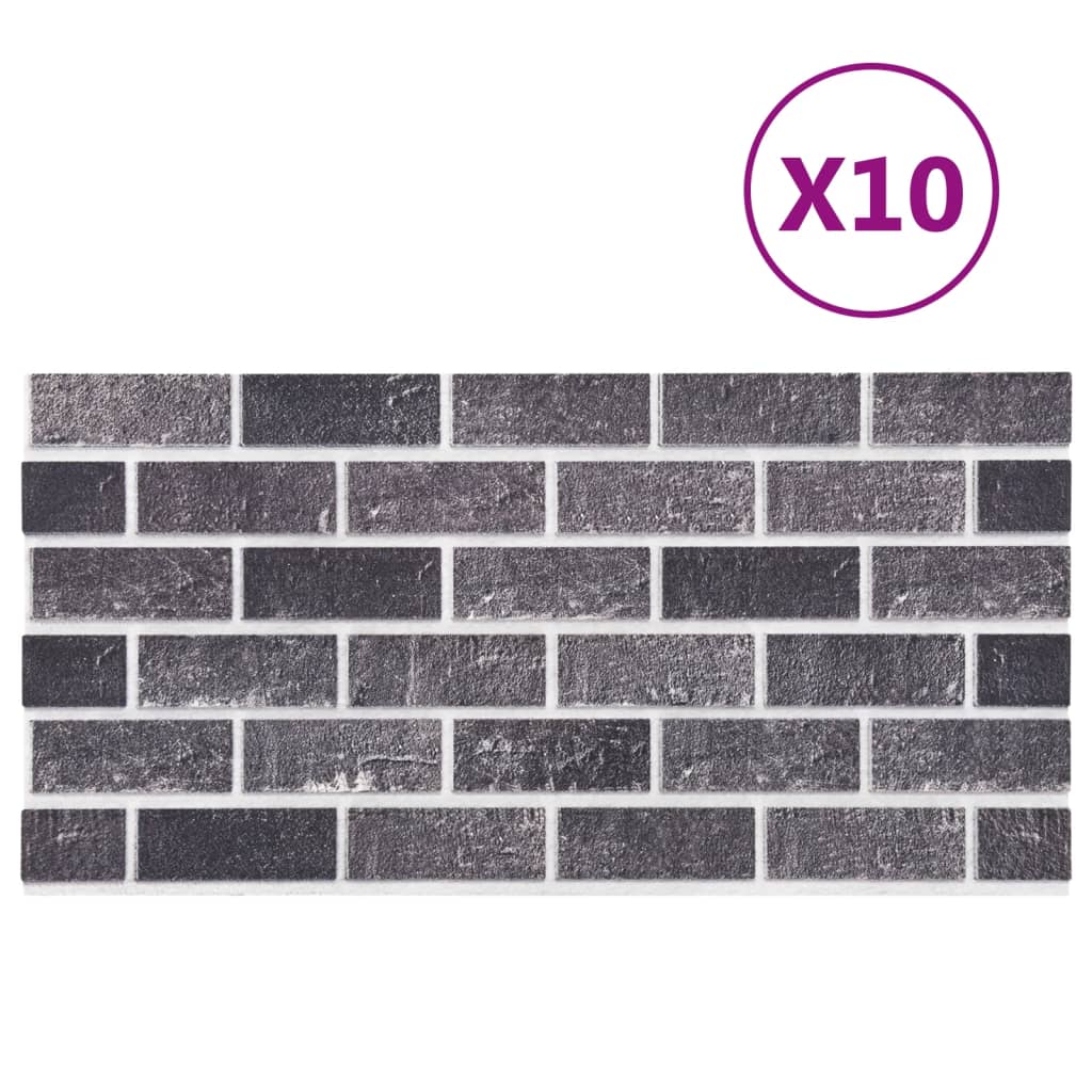 Vidaxl 11 St Wall Panels 3D Black and Grey Brick EPS