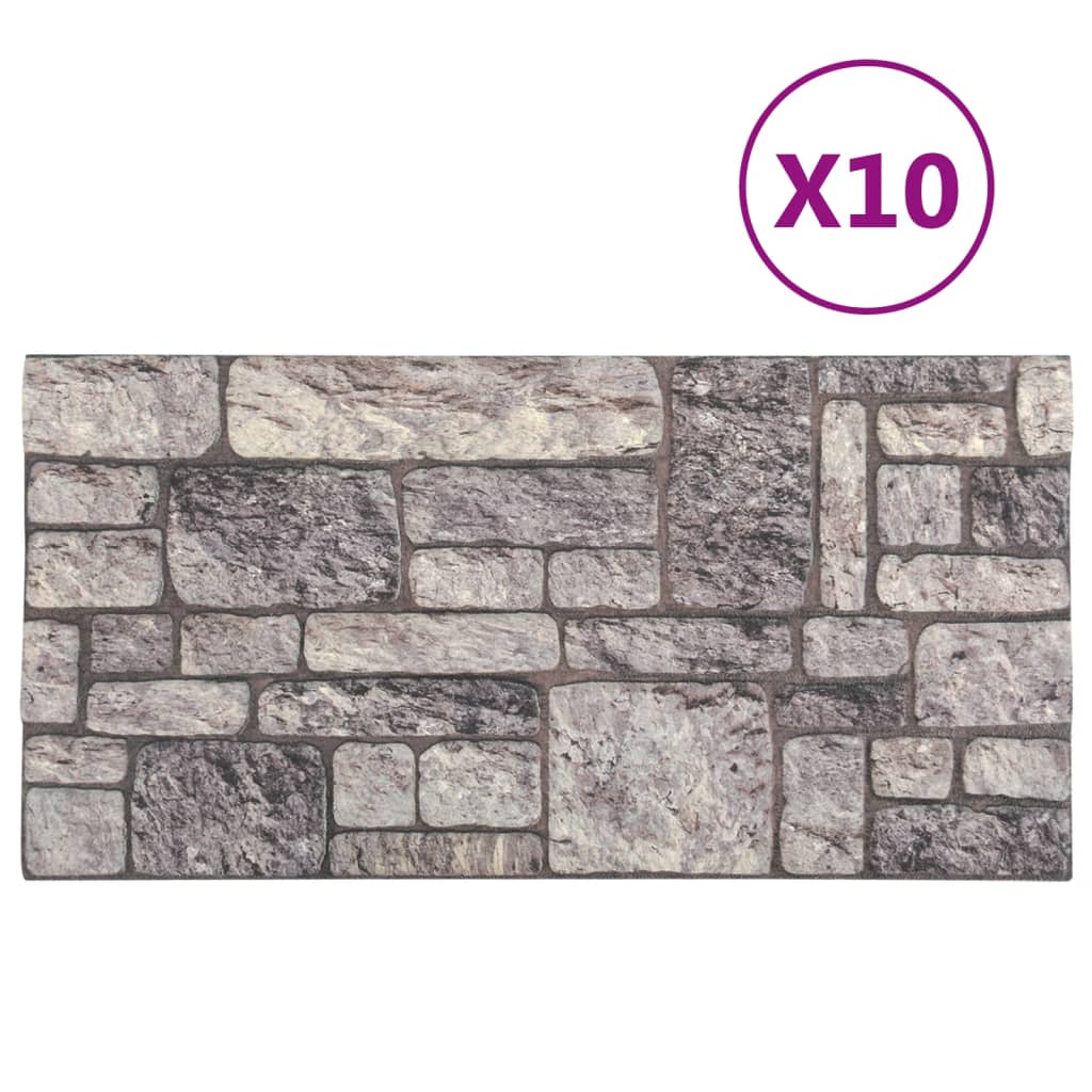 Vidaxl 10 St Wall Panels 3D Light Grey Brick EPS