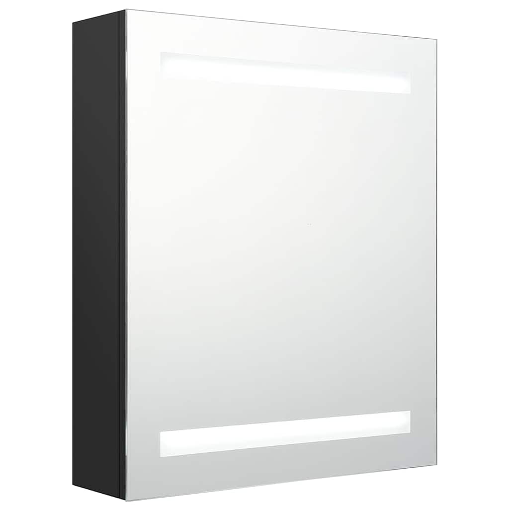 Vidaxl badkamerkast met spiegel en led 50x14x60 cm zwart