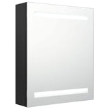Vidaxl badkamerkast met spiegel en led 50x14x60 cm zwart