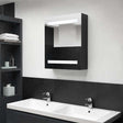 Vidaxl badkamerkast met spiegel en led 50x14x60 cm zwart