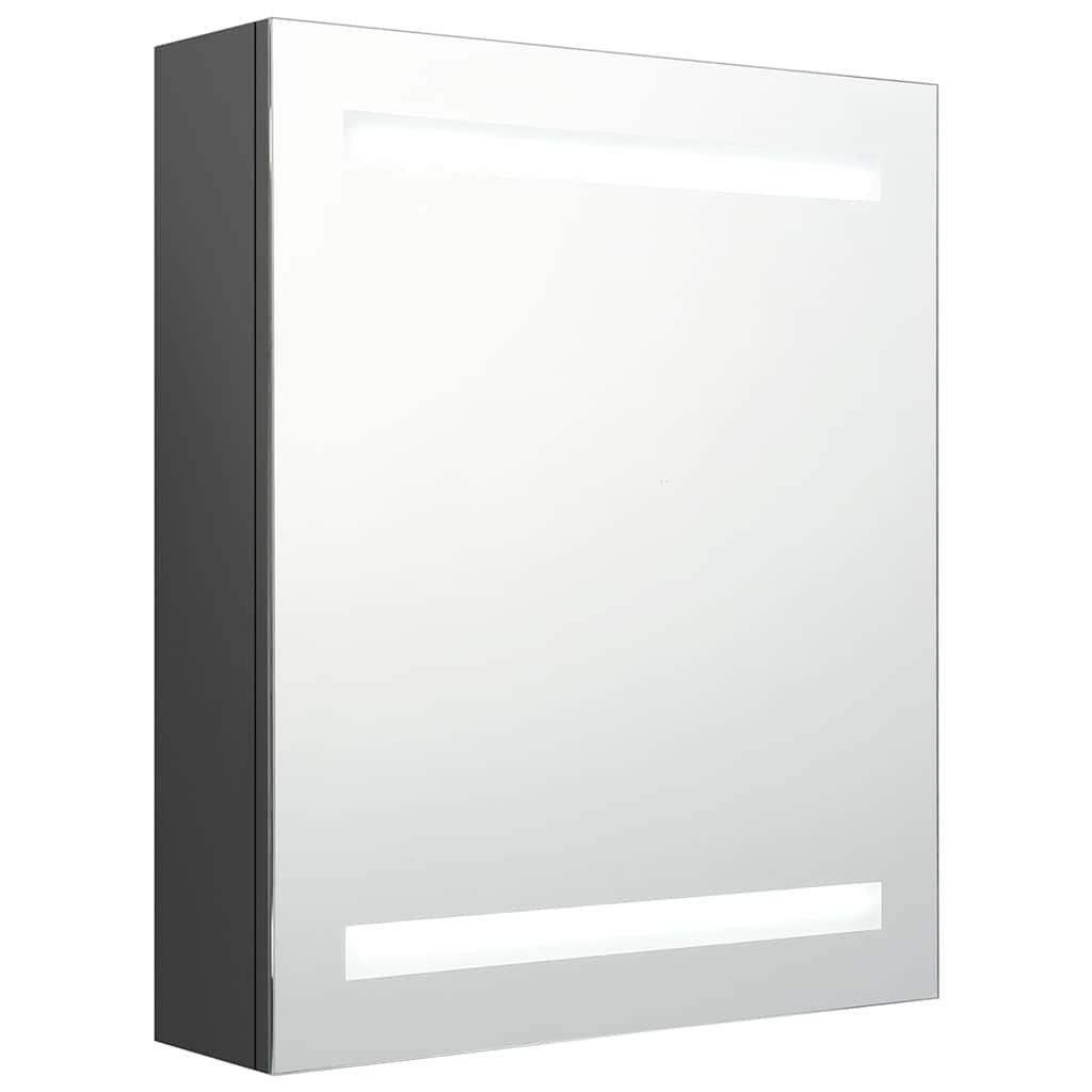Vidaxl badkamerkast met spiegel en led 50x14x60 cm grijs