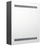Vidaxl badkamerkast met spiegel en led 50x14x60 cm grijs