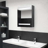 Vidaxl badkamerkast met spiegel en led 50x14x60 cm grijs