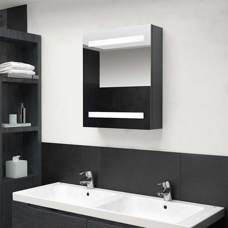 Vidaxl badkamerkast met spiegel en led 50x14x60 cm grijs