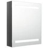 Vidaxl badkamerkast met spiegel led 50x14x60 cm glanzend grijs