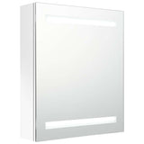 Vidaxl badkamerkast met spiegel en led 50x14x60 cm glanzend wit