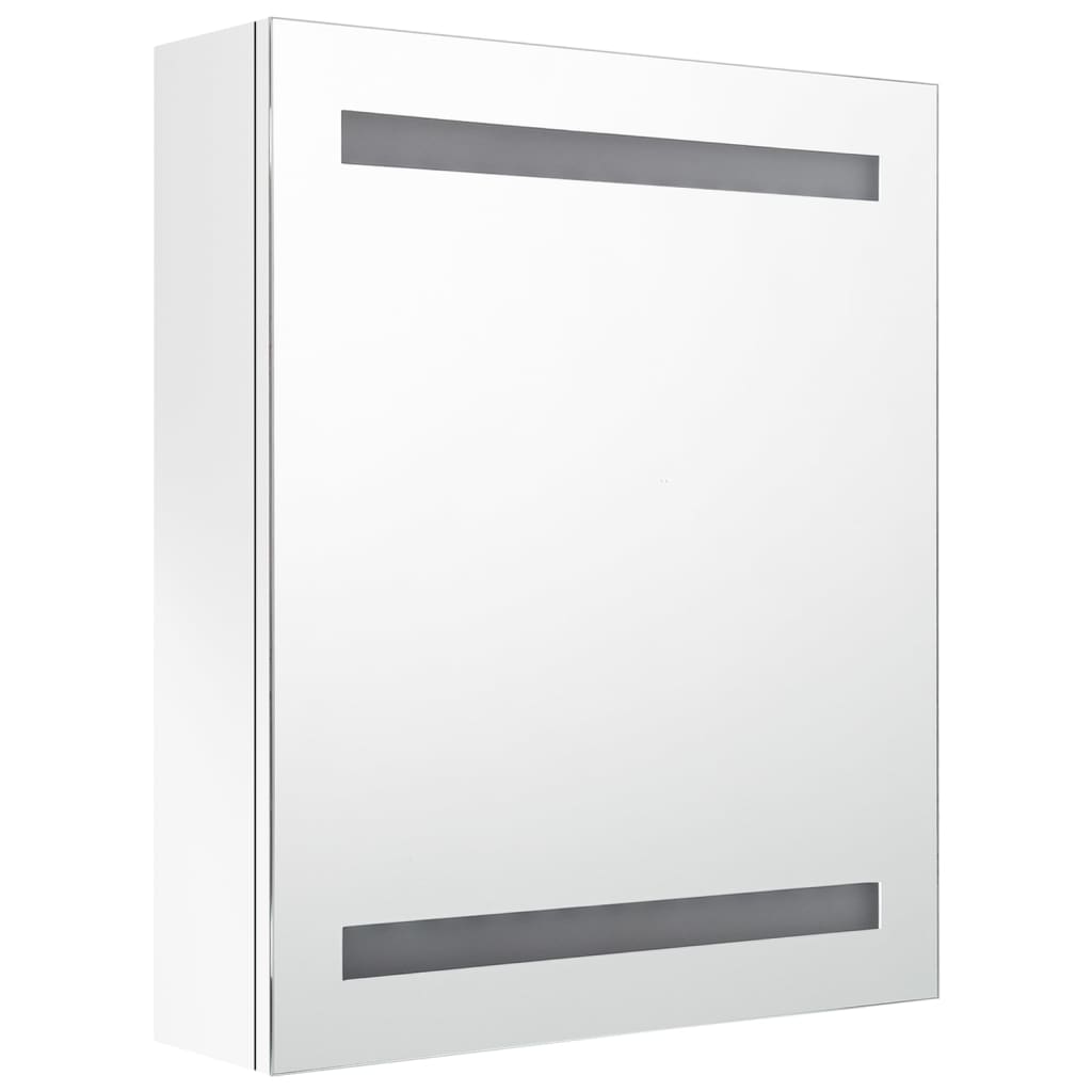 Vidaxl badkamerkast met spiegel en led 50x14x60 cm glanzend wit