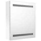 Vidaxl badkamerkast met spiegel en led 50x14x60 cm glanzend wit