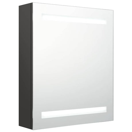 Vidaxl badkamerkast met spiegel en led 50x14x60 cm antracietkleurig