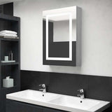 Vidaxl badkamerkast met spiegel en led 50x13x70 cm betongrijs