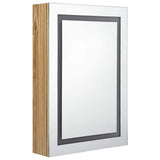 Vidaxl badkamerkast met spiegel en led 50x13x70 cm eikenkleurig