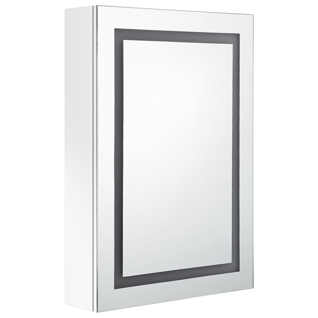 Vidaxl badkamerkast met spiegel en led 50x13x70 cm glanzend wit