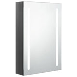 Vidaxl badkamerkast met spiegel en led 50x13x70 cm glanzend grijs
