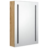 Vidaxl badkamerkast met spiegel en led 50x13x70 cm eikenkleurig