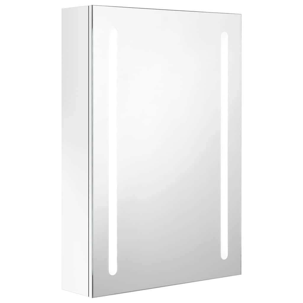 Vidaxl badkamerkast met spiegel en led 50x13x70 cm glanzend wit