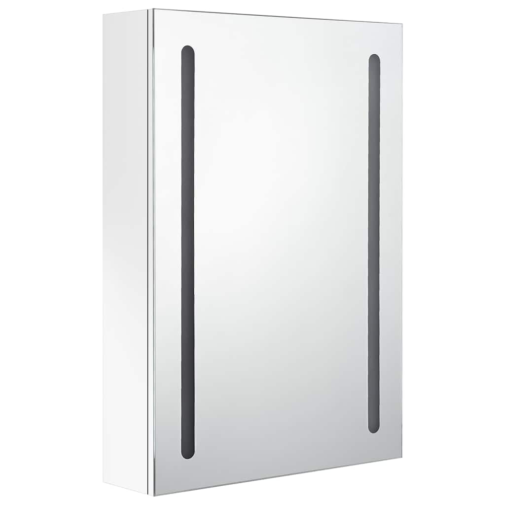 Vidaxl badkamerkast met spiegel en led 50x13x70 cm glanzend wit