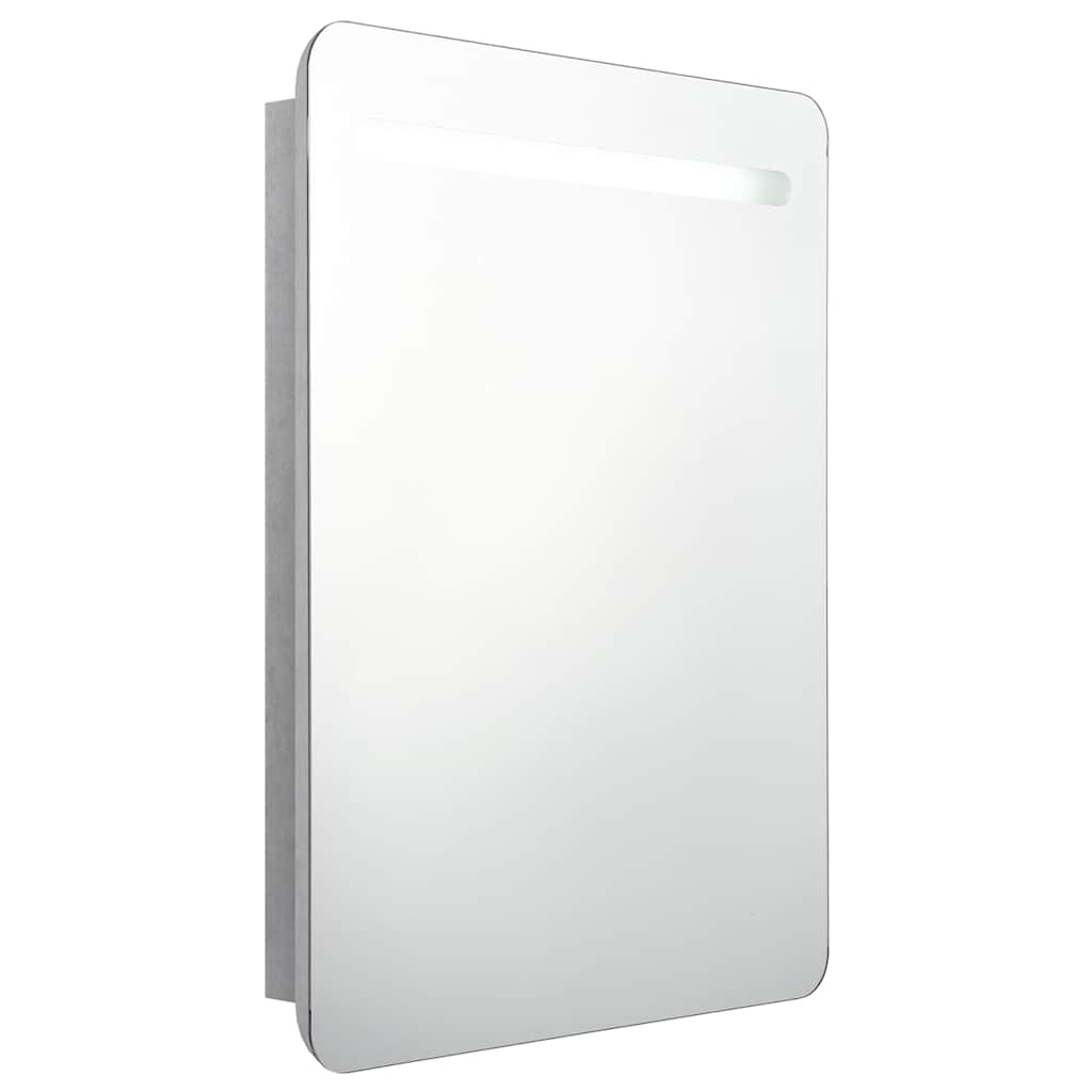 Vidaxl badkamerkast met spiegel en led 60x11x80 cm betongrijs