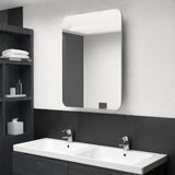 Vidaxl badkamerkast met spiegel en led 60x11x80 cm betongrijs