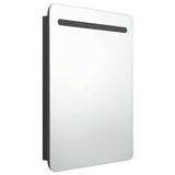 Vidaxl badkamerkast met spiegel en led 60x11x80 cm zwart