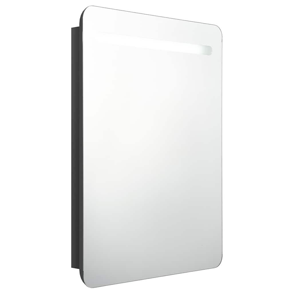 Vidaxl badkamerkast met spiegel en led 60x11x80 cm glanzend zwart
