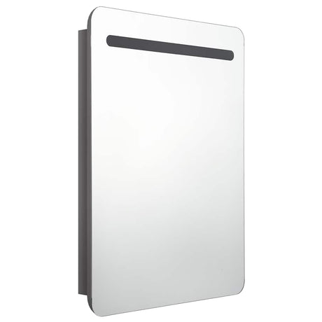 Vidaxl badkamerkast met spiegel en led 60x11x80 cm glanzend grijs