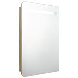 Vidaxl badkamerkast met spiegel en led 60x11x80 cm eikenkleurig