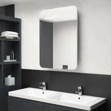 Vidaxl badkamerkast met spiegel en led 60x11x80 cm wit en eikenkleurig