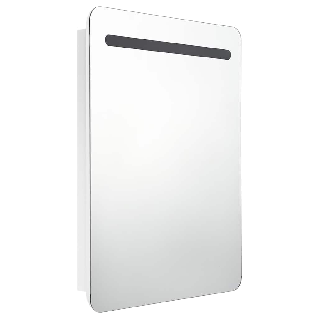 Vidaxl badkamerkast met spiegel en led 60x11x80 cm glanzend wit