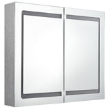 Vidaxl badkamerkast met spiegel en led 80x12x68 cm betongrijs