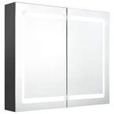 Vidaxl badkamerkast met spiegel en led 80x12x68 cm grijs