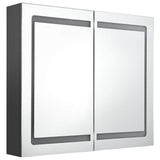 Vidaxl badkamerkast met spiegel en led 80x12x68 cm grijs