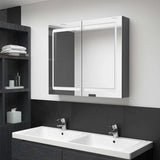 Vidaxl badkamerkast met spiegel en led 80x12x68 cm grijs