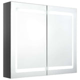 Vidaxl badkamerkast met spiegel en led 80x12x68 cm glanzend grijs