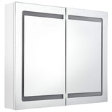 Vidaxl badkamerkast met spiegel en led 80x12x68 cm glanzend wit