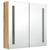 Vidaxl badkamerkast met spiegel en led 62x14x60 cm eikenkleurig
