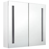 Vidaxl badkamerkast met spiegel en led 62x14x60 cm glanzend wit
