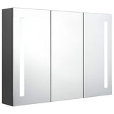 Vidaxl badkamerkast met spiegel en led 89x14x62 cm grijs