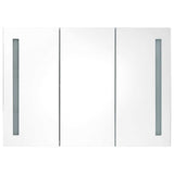 Vidaxl badkamerkast met spiegel en led 89x14x62 cm wit en eikenkleurig