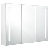 Vidaxl badkamerkast met spiegel en led 89x14x62 cm glanzend wit