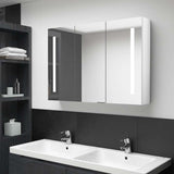 Vidaxl badkamerkast met spiegel en led 89x14x62 cm glanzend wit